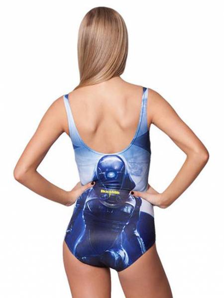 Saucer Man Pattern Low-Cut One Piece Swimwear