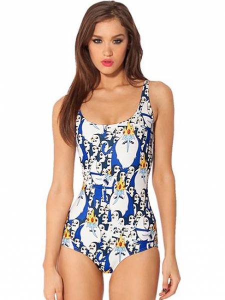 Vilanya Summer Ice King Printed Sleeveless One Piece Swimwear