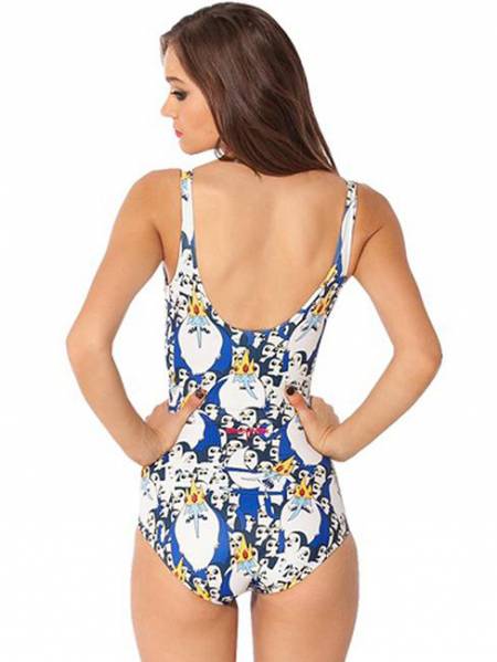 Vilanya Summer Ice King Printed Sleeveless One Piece Swimwear