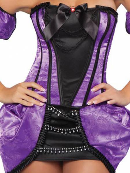 Vilanya Strapless 5 Pieces Black & Royal Purple Fun Halloween Costumes For Women