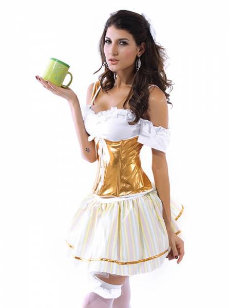 Vilanya 2 Pieces Oktoberfest Beer Girl Draped Great Halloween Costumes For Women