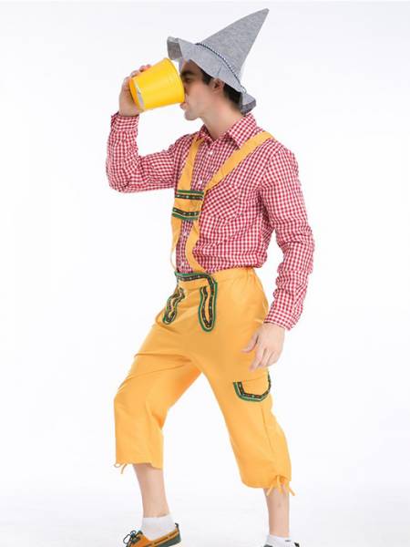 New Arrival Vilanya Long Sleeved 3 Pieces Farmer Cheap Halloween Costumes For Men