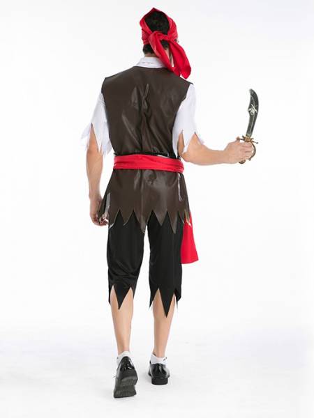 Vilanya 5 Pieces Short Sleeved Halloween Pirate Costume For Men Sale Online