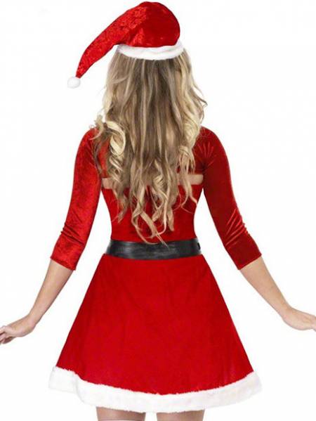 Vilanya Three Pieces Fluff Strapless Ruched Mini Dress Christmas Clothes for Women
