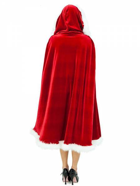 Oversized Deluxe Velvet Fluff Hooded Cape Cloak Costumes for Christmas