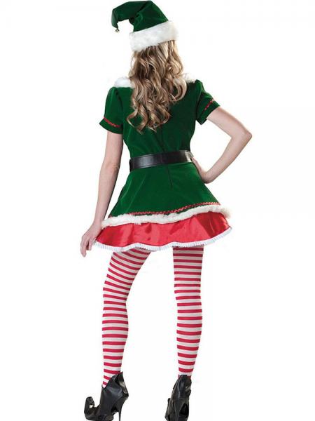 3 Pieces Layered Short Sleeves A-line Hemline Christmas Elf Clothes