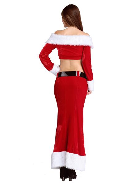 3 Pieces Off the Shoulder Long Sleeves Christmas Party Wear for Women