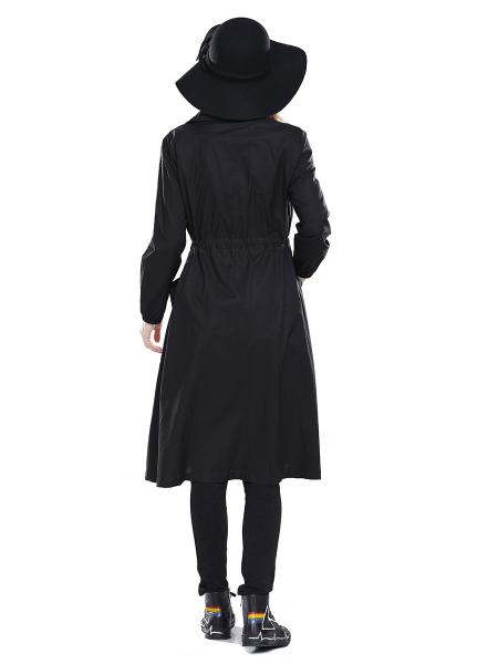 Single Breasted Long Sleeves Women Trench Coats with Drawstring & Pockets