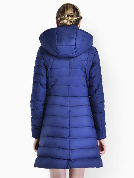 A-line Two-way Zipper Detachable Hooded Padded Parka Jacket for Women