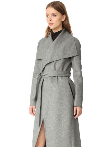 Brief Big Lapel Long Sleeves Extra Long Open Front Wrap Trench Coat Women