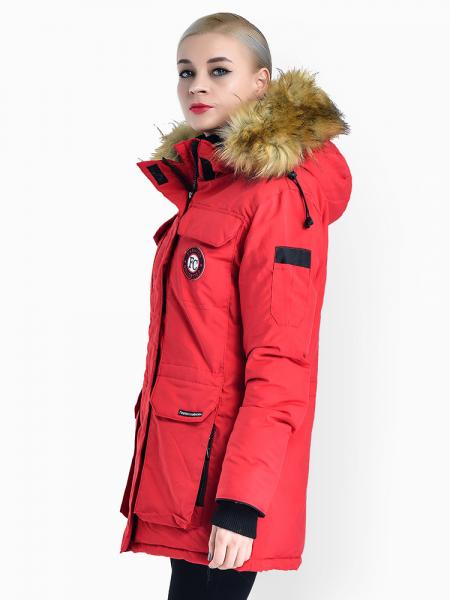 Double Zipper Faux Fur Hooded Thick Ladies Parka Coat for Winter