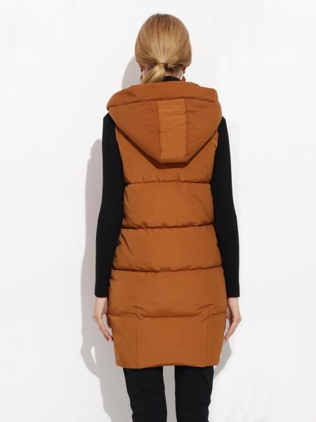 HIKO23 Womens Long Coats Plus Size Sleeveless Vest Winter Warm Down Puffer Jacket Wtih Hood Mid Length Outwear