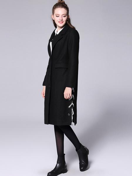 Single Breasted Long Sleeves Lined Thick Warm Long Wool Coat for Women
