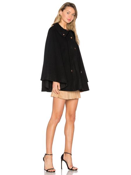 Single Breasted Press Studs Closure Womens Cloak Coat for Spring