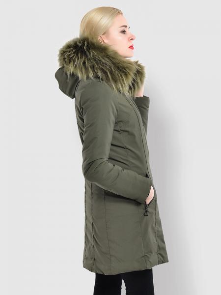 Slim Fit Faux Fur Hooded Zipper & Buttons Thick Ladies Winter Parkas