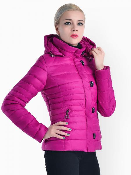 Slim Fit Petit Zipper & Button Light Weight Women Parka Coat with Hood