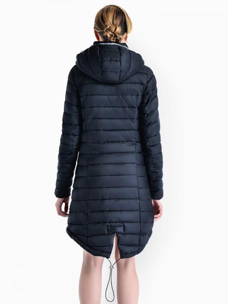 Two-way Zipper Asymmetric Hemline Hooded Spring Parka Coat for Women