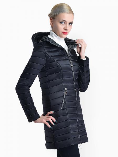 Two-way Zipper Padded Warm Parka Coats Womens with Hood