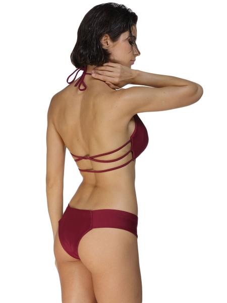 Halter Neckline Removable Padding Sexy Cut-out Cage Bralette Brazilian Bikini Set