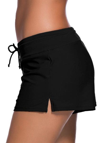 Smooth and Loose Fitting Elastic Drawstring Swimming Boardshort for Women