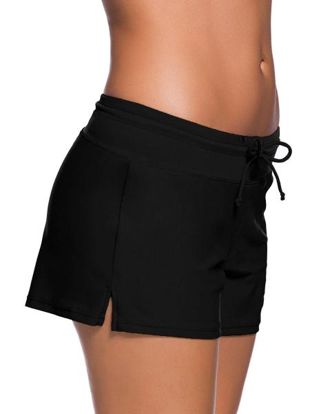 Smooth and Loose Fitting Elastic Drawstring Swimming Boardshort for Women