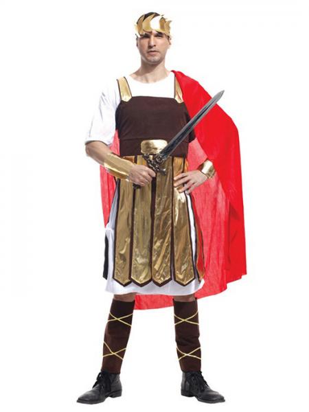 Brown Red Vilanya Five Pieces Half Sleeve Adult Brave Warrior Halloween Men Costumes