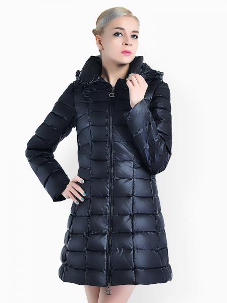 Tow-way Zipper Ladies Parka Jacket Sale with Detachable Hood