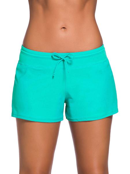 Mint Smooth and Loose Fitting Elastic Drawstring Swimming Boardshort for Women