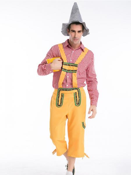 New Arrival Vilanya Long Sleeved 3 Pieces Farmer Cheap Halloween Costumes For Men