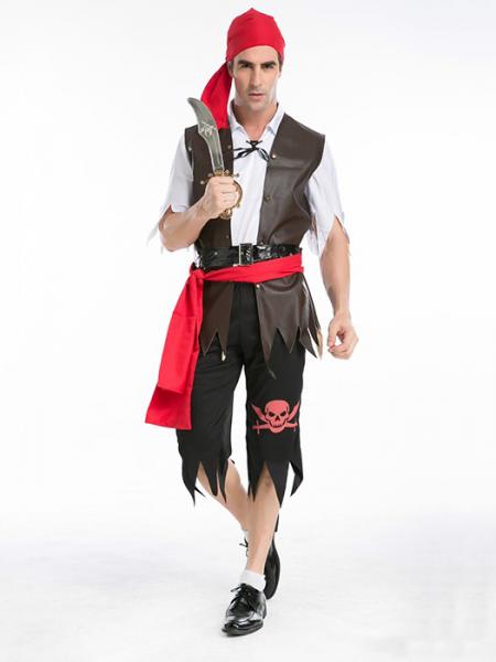 Vilanya 5 Pieces Short Sleeved Halloween Pirate Costume For Men Sale Online