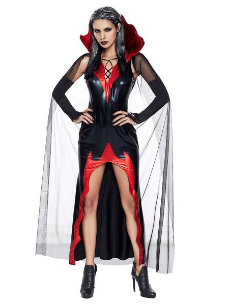 2 Pieces Sleeveless Fitting Floor Length Halloween Vampire Costumes Dress