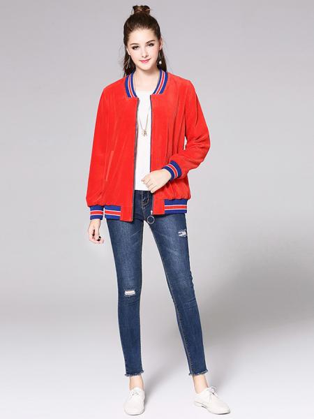 Energetic Zipper Closure Long Sleeves Velvet Bomber Jacket for Women