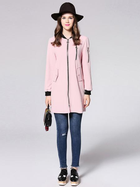 Zipper Closure Long Sleeves Applique Women Casual Jacket for Autumn