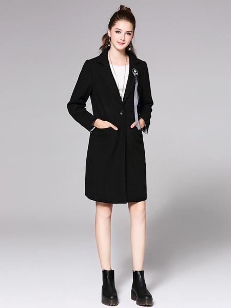 Lined Long Sleeves Single Button Closure Long Wool Coat for Women