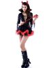 Vilanya 3pcs Marabou Trim Half Sleeved Lacing Front Miss Iblis Adult Female Halloween Costumes