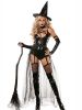 Black 4 Pieces Sexy Witchcraft Halloween Costume for Miss Cheap Online