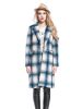 Vintage Plaid Single Button Knee-length Long Sleeves Wool Coat for Women