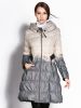 A-line Double Layered Collar Polka Dots Printed Ladies Long Down Coat