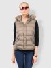 Zipper & Press Studs Puffer Short Padded Hooded Vest Coat for Women